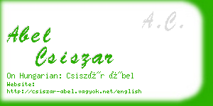 abel csiszar business card